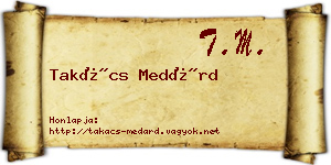 Takács Medárd névjegykártya